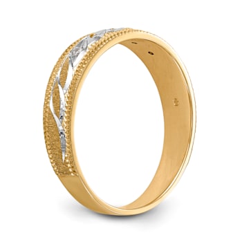 14K Yellow Gold AA Quality Mens Wedding Band 0.09ctw
