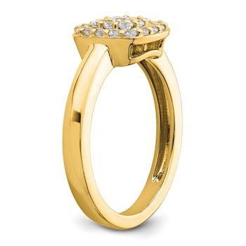 14K Yellow Gold Lab Grown Diamond SI1/SI2, G H I, Squared Halo Ring