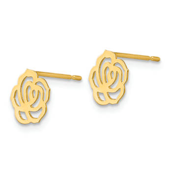 14k Yellow Gold Children's 8mm Flower stud Earrings