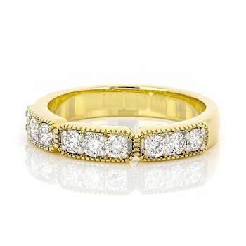 Polished Lab-Grown Diamond Band Ring In 14K Gold Over Sterling Silver