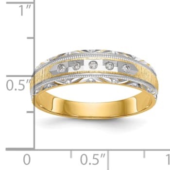 14K Yellow Gold AA Quality Mens Wedding Band