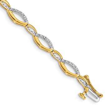 10k Yellow Gold and 10k White Gold Diamond Bracelet