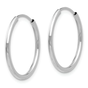 Rhodium Over 14K White Gold Endless Hoop 3 Pair Earring Set