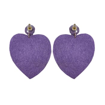 Off Park® Collection, Purple Seed Bead Heart Shape Earring