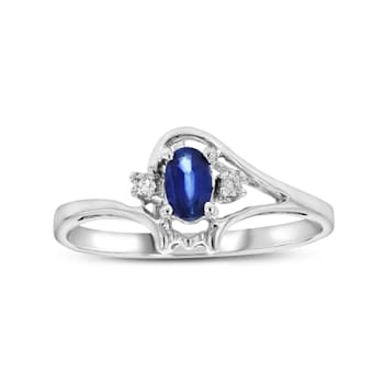 0.28ctw Sapphire and Diamond Ring in 14k White Gold