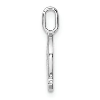 14K White Gold Diamond Letter Q Initial Pendant