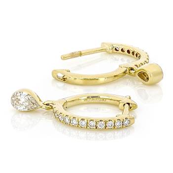 Lab-Grown Diamond Huggie With Dangle Charm 10K Yellow Gold