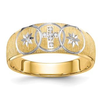 14K Yellow Gold AA Quality Mens Wedding Band