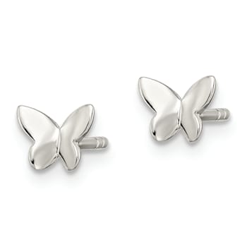 Sterling Silver Polished Butterfly Children's Post Earrings