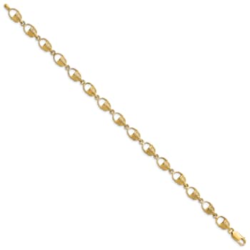 14k Yellow Gold Textured Nantucket Basket Bracelet