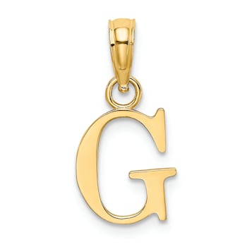 14k Yellow Gold Polished Block Letter G Initial Pendant