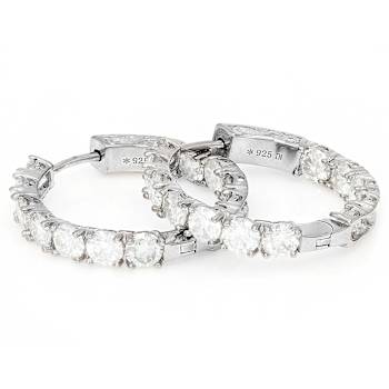 Moissanite Inside-Out Hoop Earrings In Sterling Silver