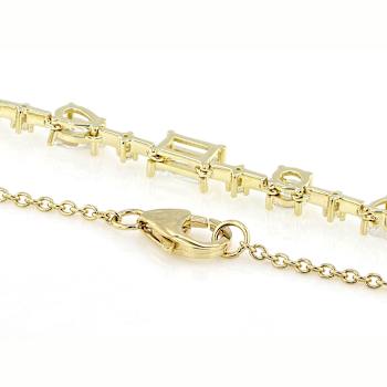 CZ Tennis Necklace In 18K Gold Over Sterling Silver