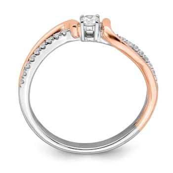 14K Two-tone White and Rose Gold First Promise Diamond Promise Ring 0.20ctw