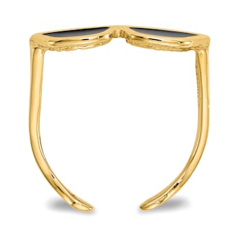 14K Yellow Gold Enameled Sunglasses Toe Ring