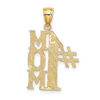 14K Yellow Gold Number 1 MOM Vertical Charm