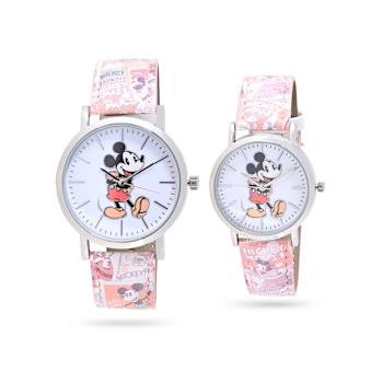 Disney Mickey Standing His and Hers Orange Comic Strip Watches Set of 2