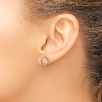 14K Rose Gold Polished U Shape Tube Stud Earrings