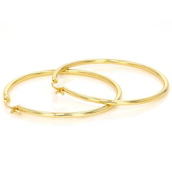 Bold Polished Hoop Earrings In 18K Gold Over Sterling Silver