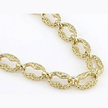 Turkish Mariner Chain Necklace In 18K Gold Over Sterling Silver 8mm 18 Inch