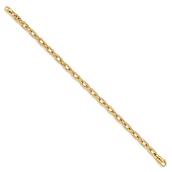 10k Yellow Gold 5mm Hand-polished Fancy Link Bracelet