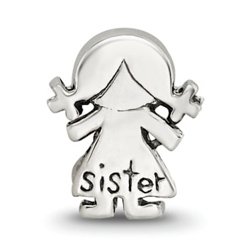 Sterling Silver Little Sister Girl Bead