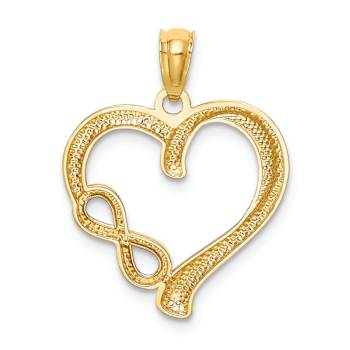 14k Yellow Gold Polished Infinity Symbol Heart Pendant