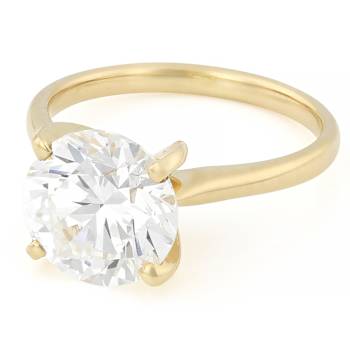 Lab-Grown Diamond Solitaire Ring In 14K Yellow Gold 4.00ct