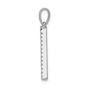 Rhodium Over 14K White Gold Diamond Letter A Initial Pendant