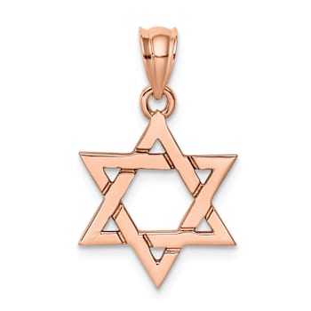 14k Rose Gold Polished Star of David Pendant