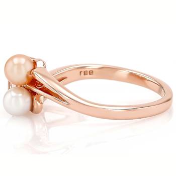 Morganite And Cultured Freshwater Pearl Ring In 18K Rose Gold Over
Sterling Silver 0.64ct