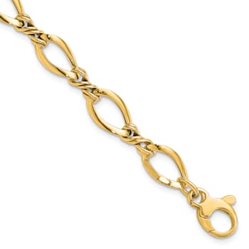 14K Yellow Gold Fancy Link 7.5-inch Bracelet