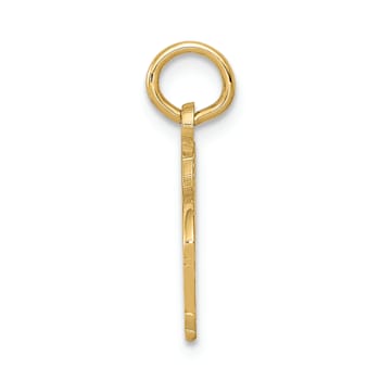 14k Yellow Gold Textured Piano Pendant