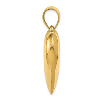14k Yellow Gold 3D Polished Puffed Heart Pendant