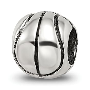 Sterling Silver Basketball Bead