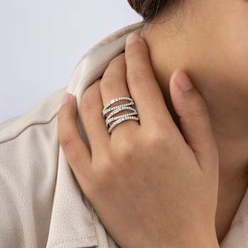 White Cubic Zirconia Platinum Over Sterling Silver Ring 1.67ctw