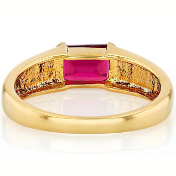 Grape Color Garnet Rectangular Octagonal Band Ring In 18K Gold Over
Sterling Silver 1.02ctw