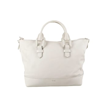 Giorgio Armani Neutral Boston Micrograna Top Handle Handbag