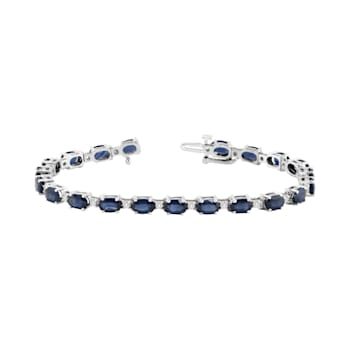 11.40ctw Sapphire and Diamond Bracelet set in 14k White Gold