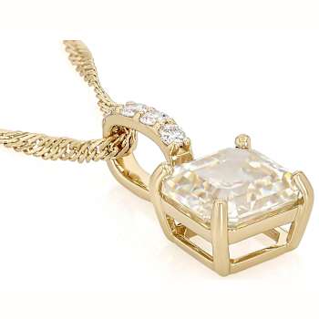 Diamond Simulant Asscher Candlelight And Lab-Grown Diamond Pendant
Necklace In 18K Gold Over Sterling Silver 3.40ctw