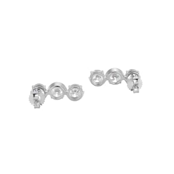 White Cubic Zirconia Platinum Over Silver April Birthstone Earrings 8.10ctw