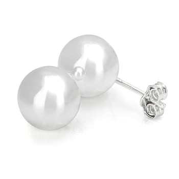 Polished Ball Stud Earrings In Sterling Silver 9mm