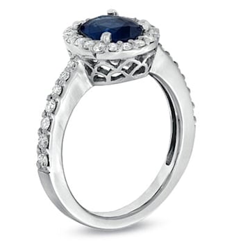 1.90ctw Diamond and Sapphire Ring in 14k White Gold