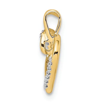 14K Two-tone Gold  Diamond Heart Pendant