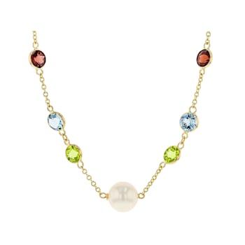 Multi-Gem 14k Yellow Gold 18" Necklace 9.69ctw