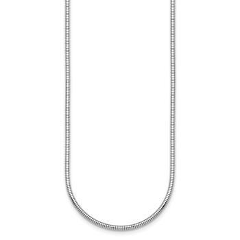 Rhodium Over Sterling Silver 1.6mm Snake 24 Inch Chain