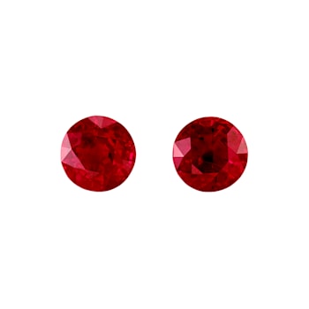 Burmese Ruby 5.5mm Round Matched Pair 1.64ctw