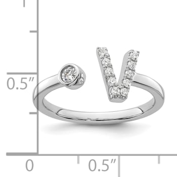 Rhodium Over 14K White Gold Lab Grown Diamond VS/SI GH, Initial V
Adjustable Ring