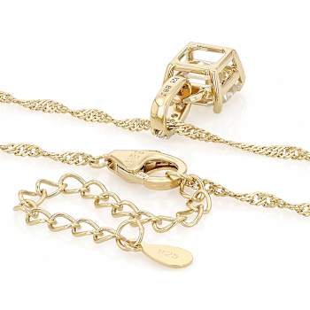 Diamond Simulant Asscher Candlelight And Lab-Grown Diamond Pendant
Necklace In 18K Gold Over Sterling Silver 3.40ctw