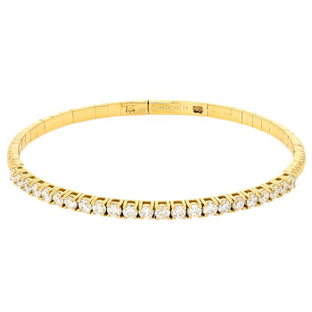 Lab-Grown Diamond Flex Bangle In 14K Gold Over Sterling Silver